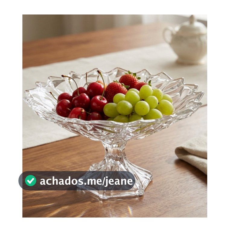 Fruteira Flower, Fruteira de Vidro Flor Para Mesa Com base Copo Resistente 33cm – Ruvolo