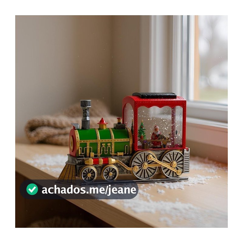 Enfeite De Natal Trem Com Ou Sem Som Led A Pilha E Recarregável Usb Decoração
