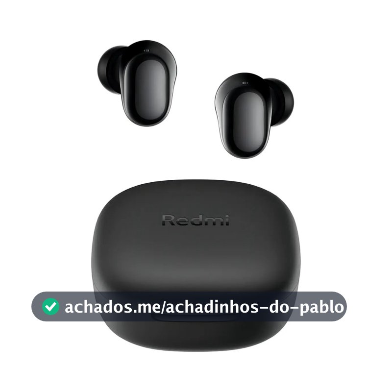 Fone de Ouvido Bluetooth Xiaomi Redmi Buds 6 Play Preto - Conexão Bluetooth 5.4, Som Estéreo, IPX4