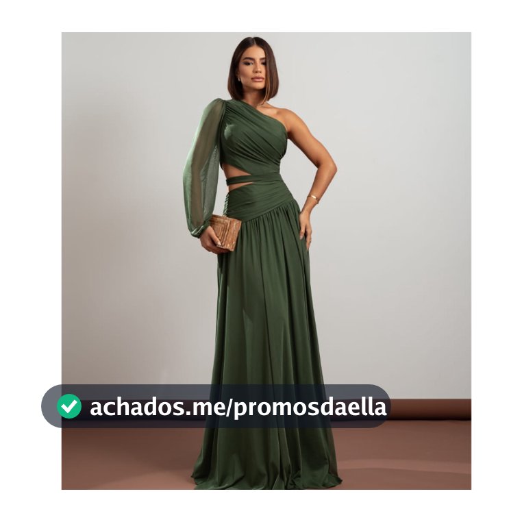 Vestido de Festa Jaque manga ombro só cintura vazada estiloso em tule