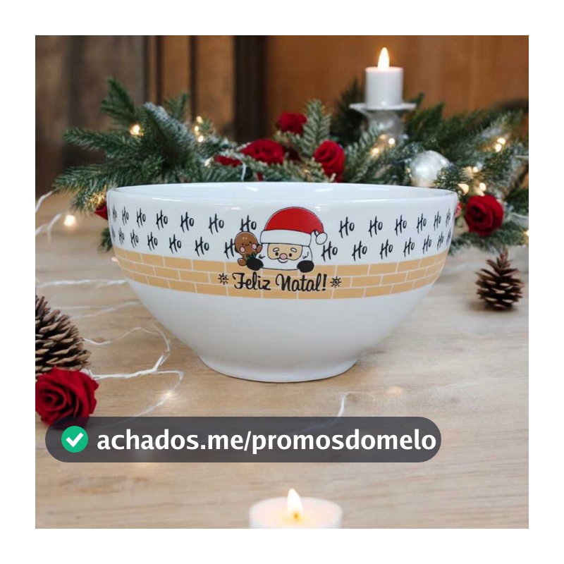Tigela Cumbuca Bowl Açaí Sopa Porcelana 350ml Feliz Natal