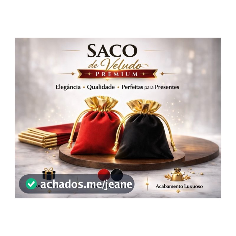 Saco de Veludo - 7x9 / 10x15 - Lembrancinha / Natal / Jóias / Festa / Casamento - Saquinho de Veludo