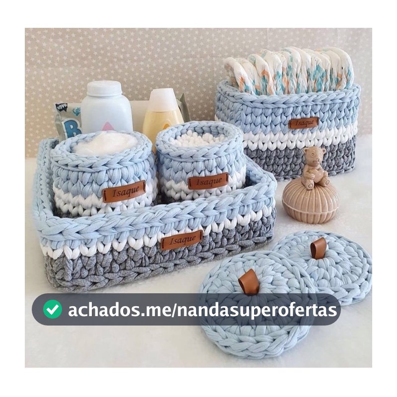kit Higiene bebê - 4 peças em fio de malha! personalizado