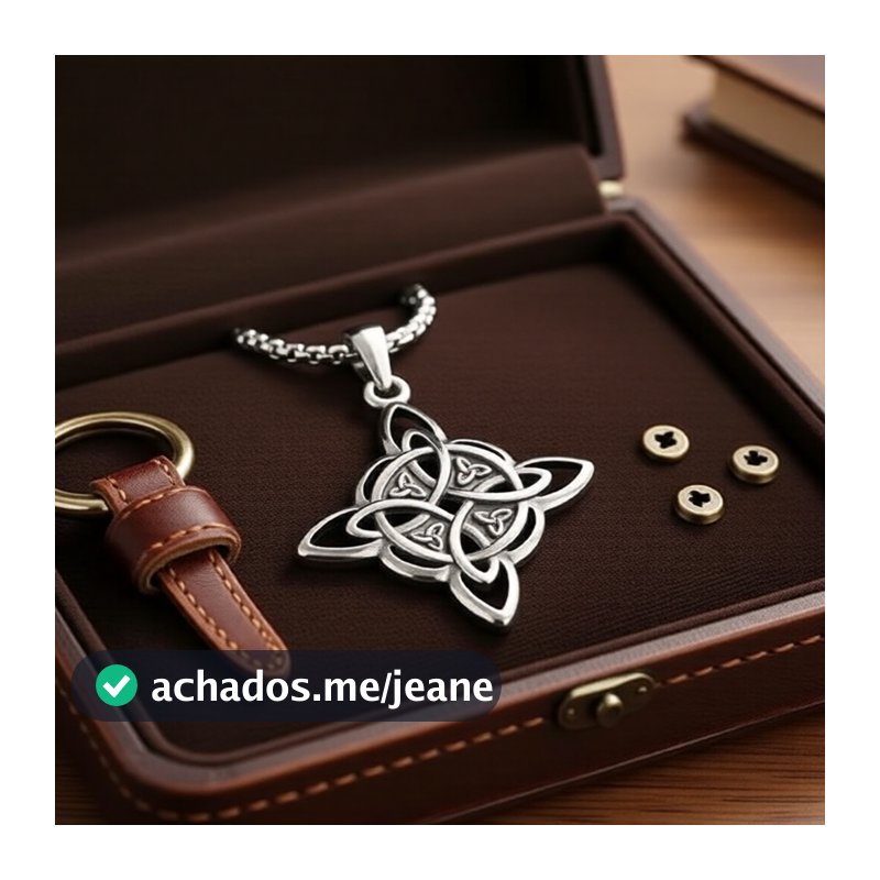 Colar de corrente unissex de aço inoxidável com nó celta, amuleto de nó de bruxa, proteção mística viking