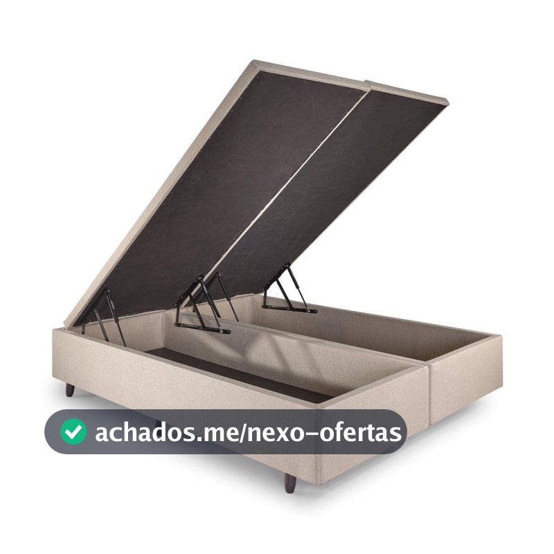 Base Box Baú Queen 158x198 cm Linho Bege