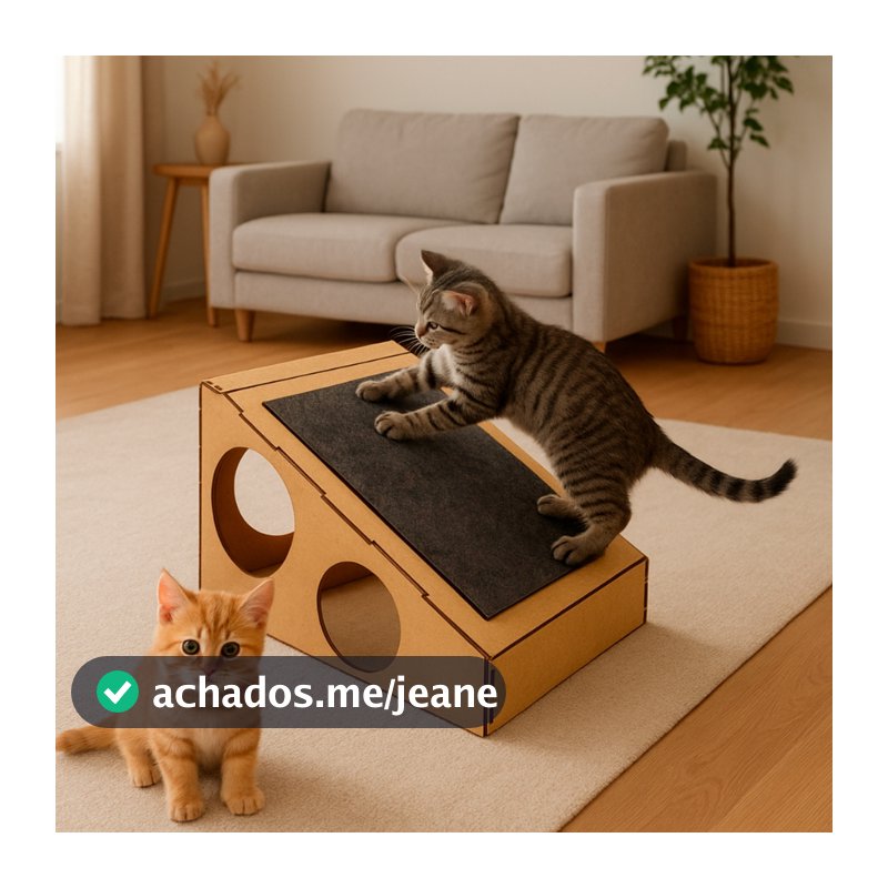 Arranhador para Gatos Rampa Anti Stress para Gatos Pet em Madeira MDF