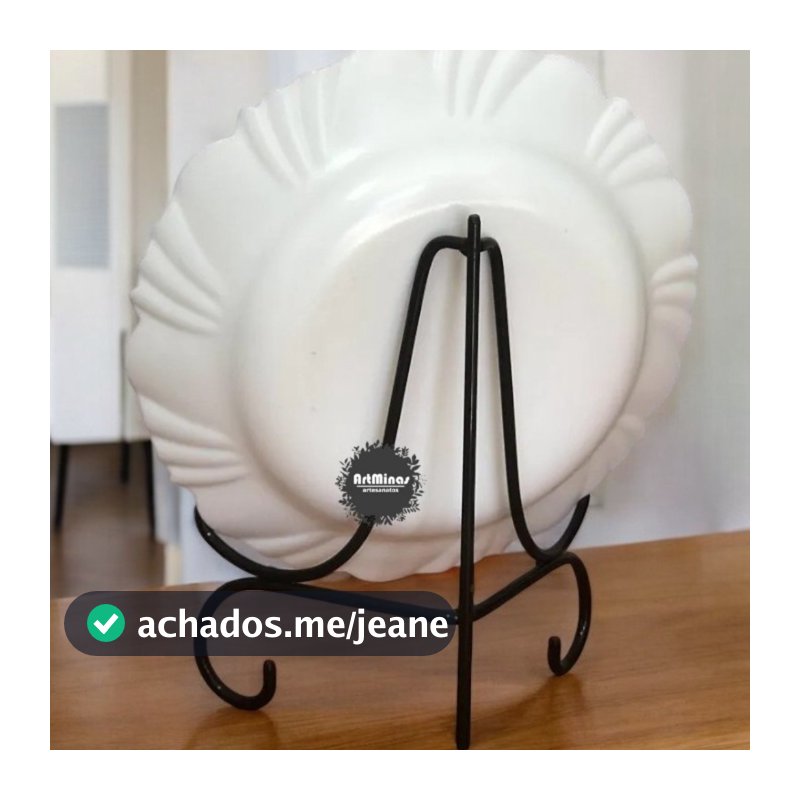 Suporte decorativo rústico porta prato com foto artesanato mineiro