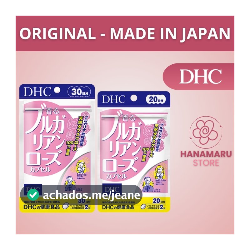 DHC Cápsulas Perfumadas de Rosa Búlgara Suprimento para 20 ou 30 dias - contra odores do corpo direto do Japão