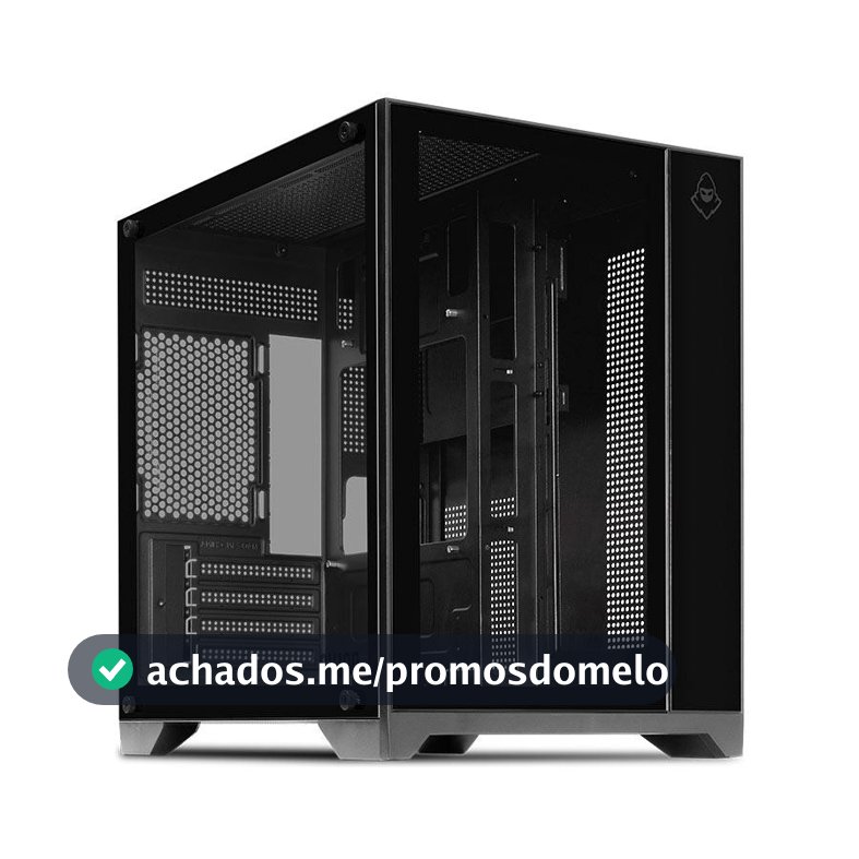 Gabinete Gamer Aquário Mancer CV100, Mid-Tower, Lateral De Vidro, Preto, MCR-CV100-BK
