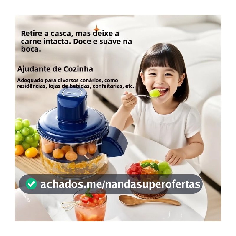 Descascador Elétrico Automático para Uvas, Tomates, Alho e Frutas Delicadas,Uso doméstico na cozinha