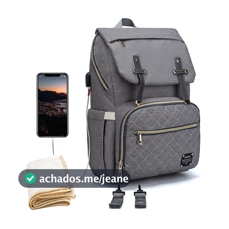 Mochila Maternidade Lequeen Original Trocador Gancho Usb Feminina
