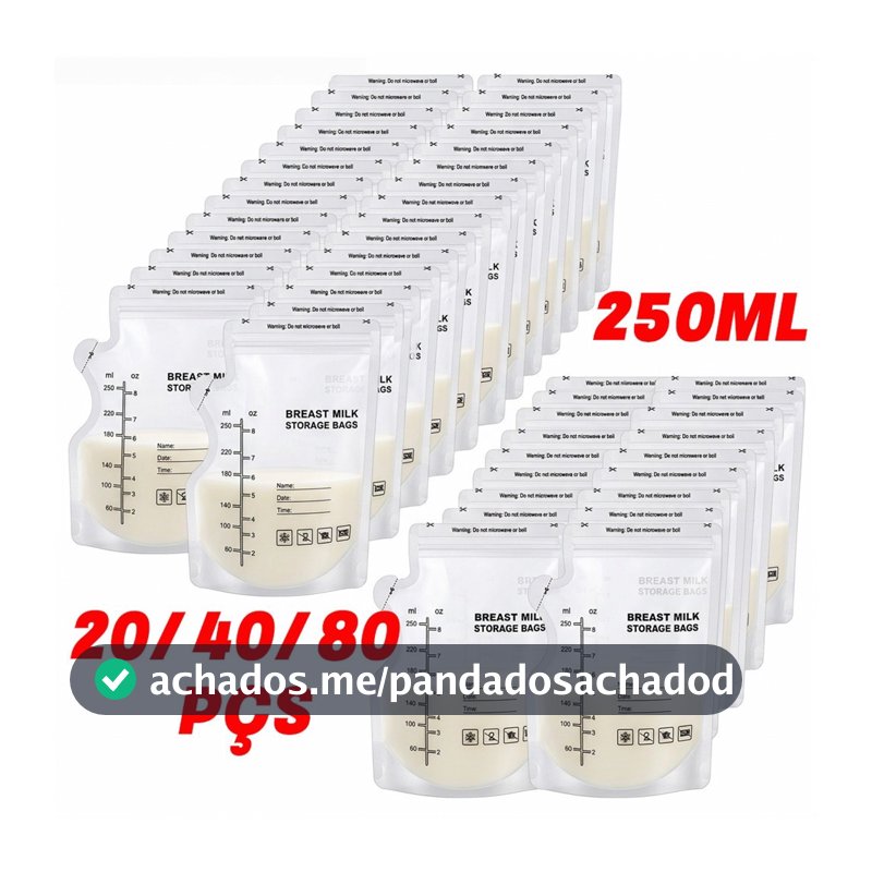 Kit 20/40/80 Pçs Un Saco Saquinhos Congelar Leite Maternidade Bebê