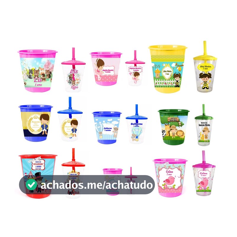 25 Copos Twister 400ml + 25 Baldes De Pipoca Kit Festa Personalizado Lembrancinha