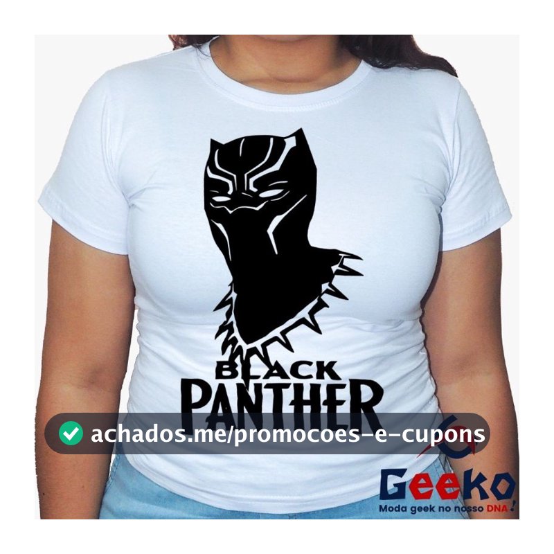 Baby Look Geek Pantera Negra - Black Panther - Wakanda Forever - All Geek