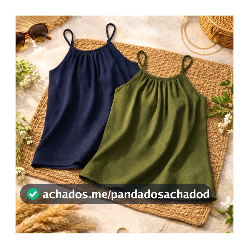 Kit 2 Bata Fresquinha Soltinha Blusinhas de Alça Verão Qualidade Premium Tendência Top Linha Camiseta