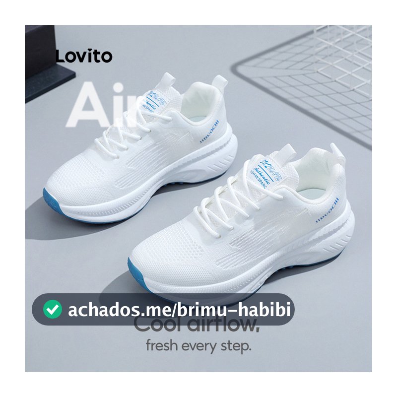 Lovito Tênis Casuais Respiráveis estilo Coreano Para Uso Diário Ao Ar Livre Ideais Para Mulheres LFAS3026