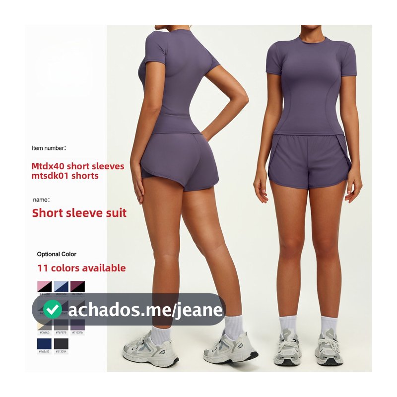 Correndo terno esportivo de secagem rápida feminino curto ciclismo terno apertado fino Yoga Wear terno de duas peças