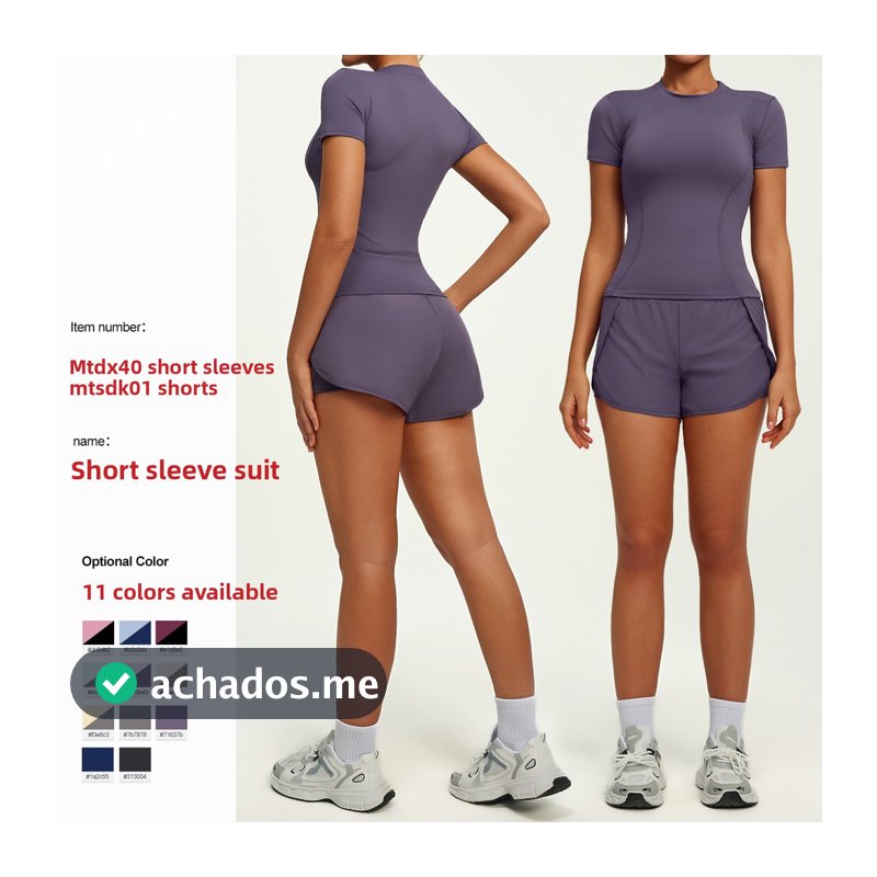 Correndo terno esportivo de secagem rápida feminino curto ciclismo terno apertado fino Yoga Wear terno de duas peças