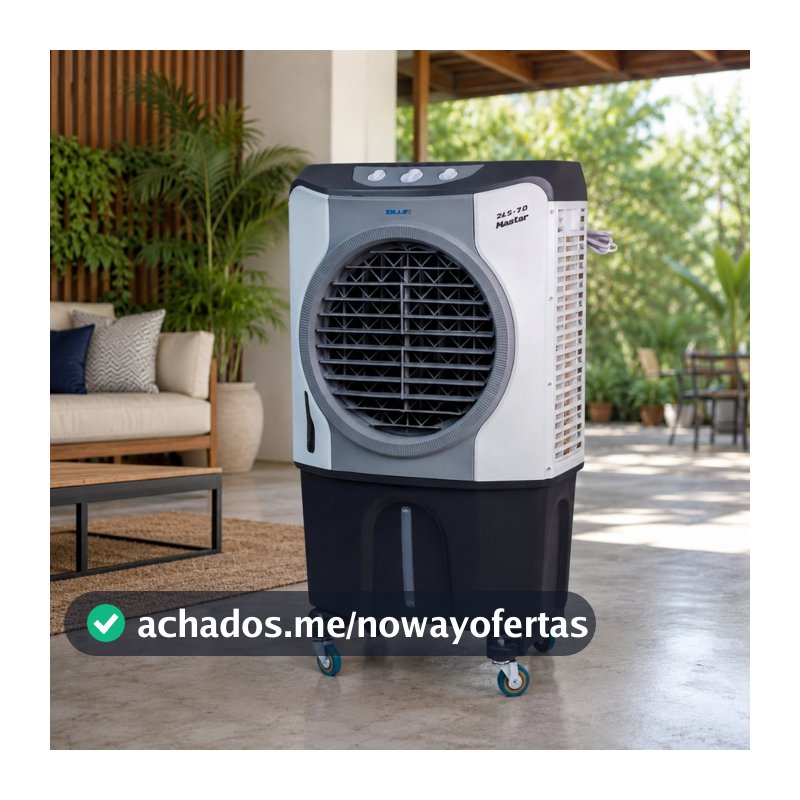 Climatizador De Ar Portátil 8/20/30/45/60/70 Litros 127/220v Zellox 3 Velocidades C/ Rodas Reservatório Gelo Econômico