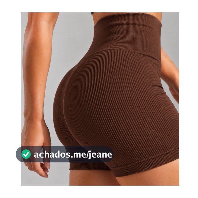 Short Fitness Canelado Feminino Sem Costura Zero Trasnparência Academia Premium