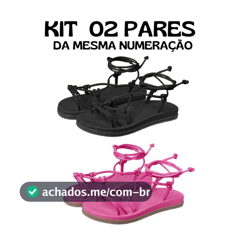 Kit de 02 pares de sandália feminina de amarração birken APENAS A MESMA NUMERAÇÃO