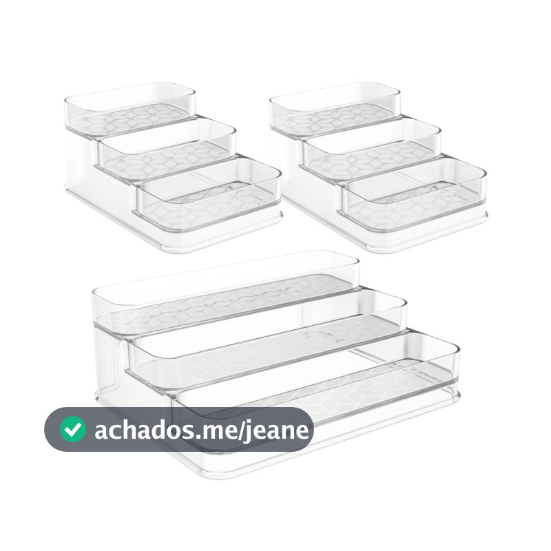 Kit Organizador Acrílico multinível Porta Maquiagem Cosméticos Perfume 3 Andares