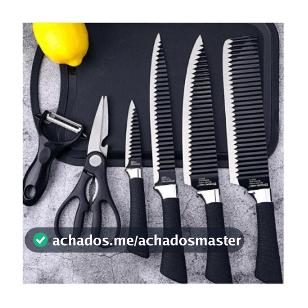 Jogo de Facas Premium de Cozinha Cozinha Inox Antiaderente 6 peças faca utensílio de cozinha