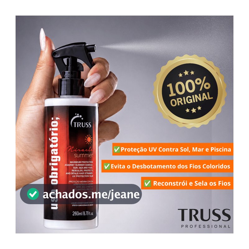 TRUSS Uso Obrigatório Miracle Summer 260ml Original | Proteção UV | Hidratação | Anti Frizz