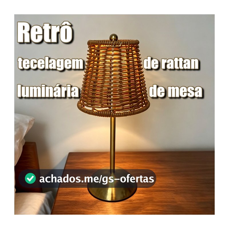 Abajur de mesa USB tricolor em vime, item de decoração para casa, luz noturna para sala de estar e quarto