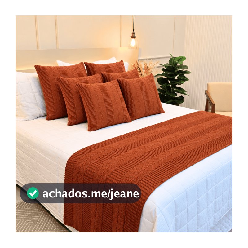 Kit Peseira Manta Tricot Sofá Cama Casal Queen King Aconchego Home Decor + 2 Capas de Almofada