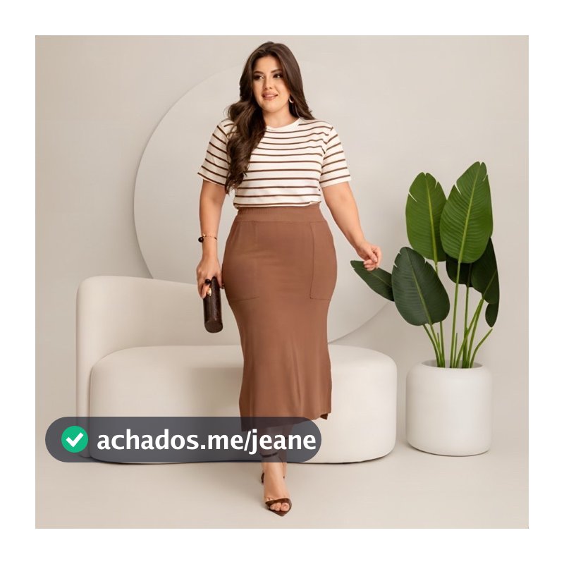 CONJUNTO EVANGELICO FEMININO SAIA MIDI ELAGANTE LUXO COM BOLSOA M ao G2