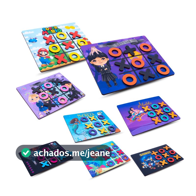 Kit Com 10 Jogos da Velha Lembrancinha de aniversário MDF Tamanho 18x14cm