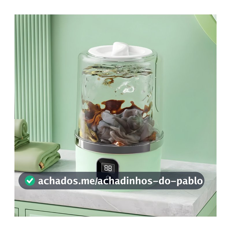Mini Máquina de Lavar 1L Portátil Dobrável com Centrífuga para Roupas Pequenas Intímas Moderna