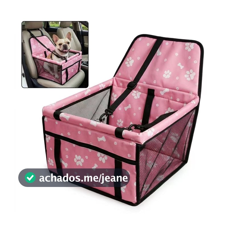 Cadeirinha Pet Luxo Veicular com Kit Cinto de Segurança - Várias Cores, Alta Qualidade, Cães e Gatos Até 10kg