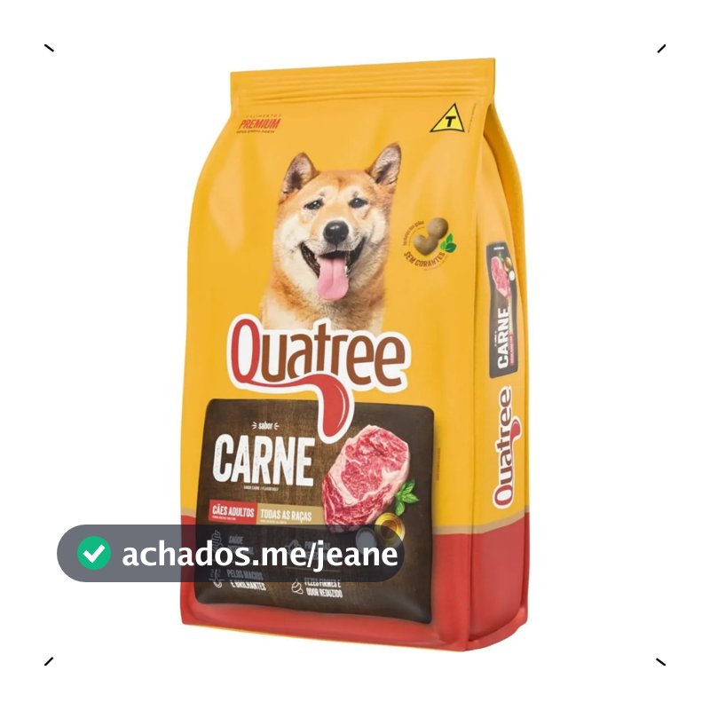 RAÇÃO QUATREE CARNE ADULTO TODAS AS RAÇAS 15KG