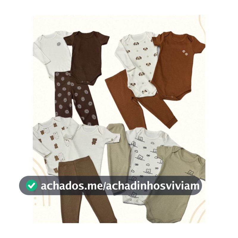 Kit Minimalista 12 peças body bebê manga curta manga longa calça Menino e Menina P ao GG