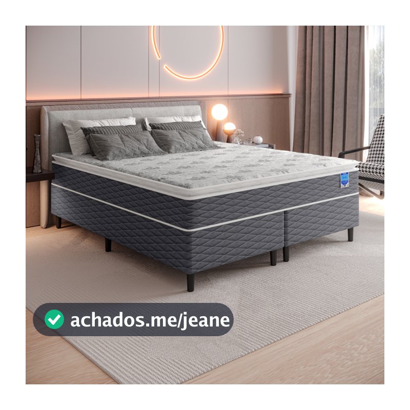 Cama de Casal Queen com Colchão Molas Ensacadas Pillow Top Bertha Umaflex Cama Box 158x198