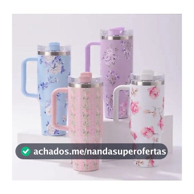 Garrafa 1200ml Térmica Estampa Floral Capinha Silicone Na Base + Tampa Para Canudo