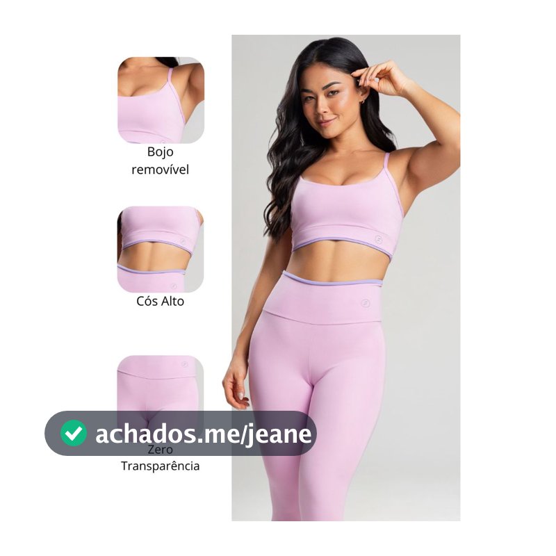 Conjunto Fitness Element  Suplex Legging e Top com Bojo Removível Zero Transparência Academia