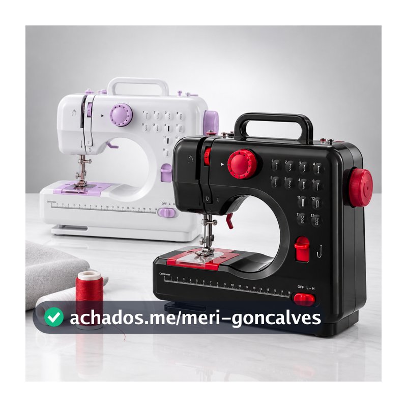 Mini Máquina de Costura Doméstica Multifuncional – 12 Pontos – Compacta e Prática