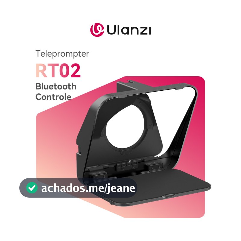 Ulanzi RT02 Teleprompter Sem Montagem Para Celular Tablet E Câmera Com Controle Bluetooth