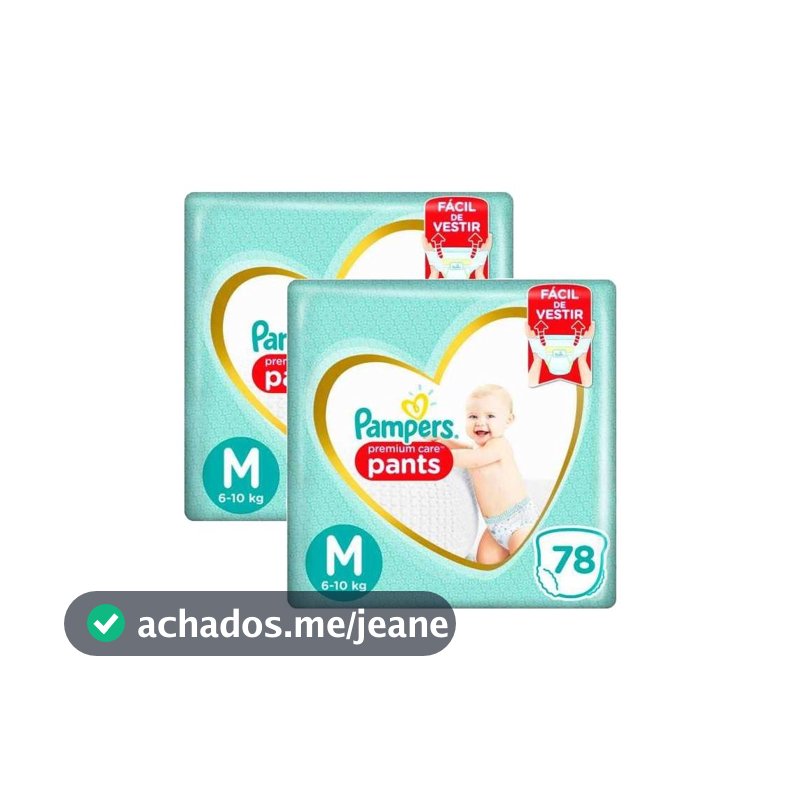 Kit 156 Fraldas Pampers Premium Care Pants Top Tamanho M