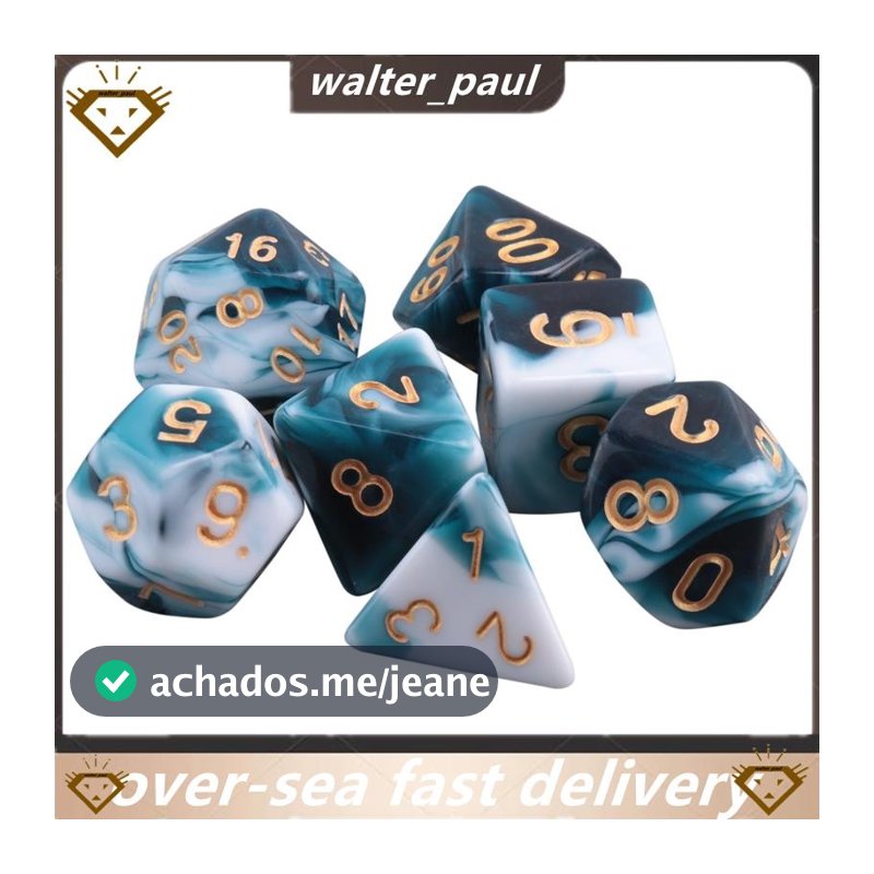 Conjunto De Dados De 7 Peças Poliédricos Dramatização Para DND Pathfinder Role Playing RPG