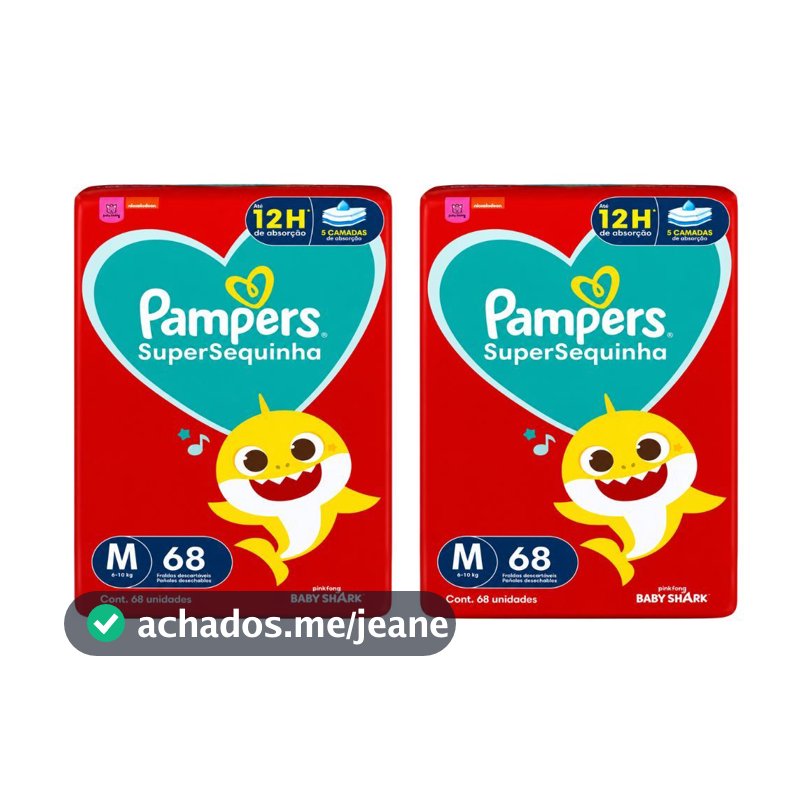 Kit 2 Fraldas Descartáveis Supersequinha Tamanhos Pampers