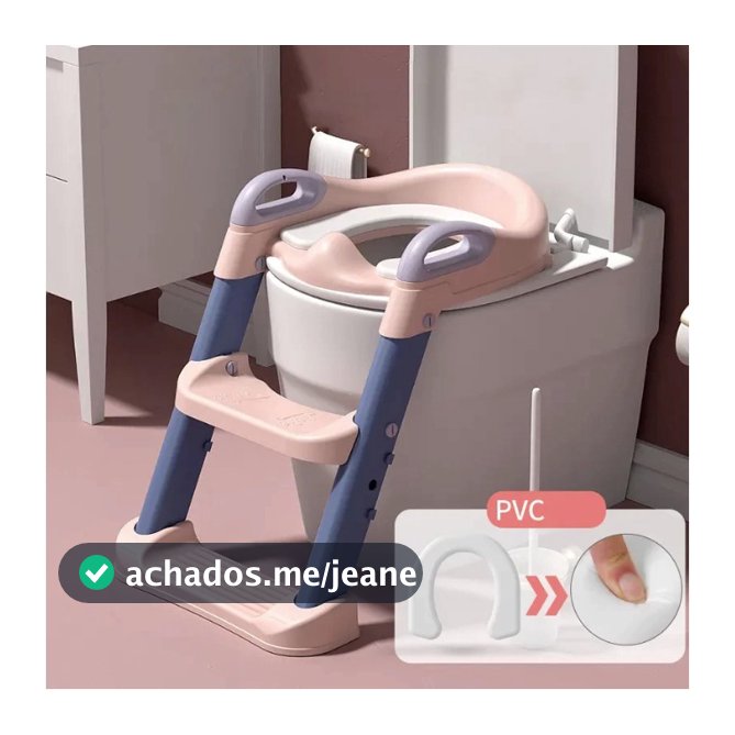 Escada Infantil para Banheiro | Assento para Vaso Sanitário Dobrável com Degrau Antiderrapante