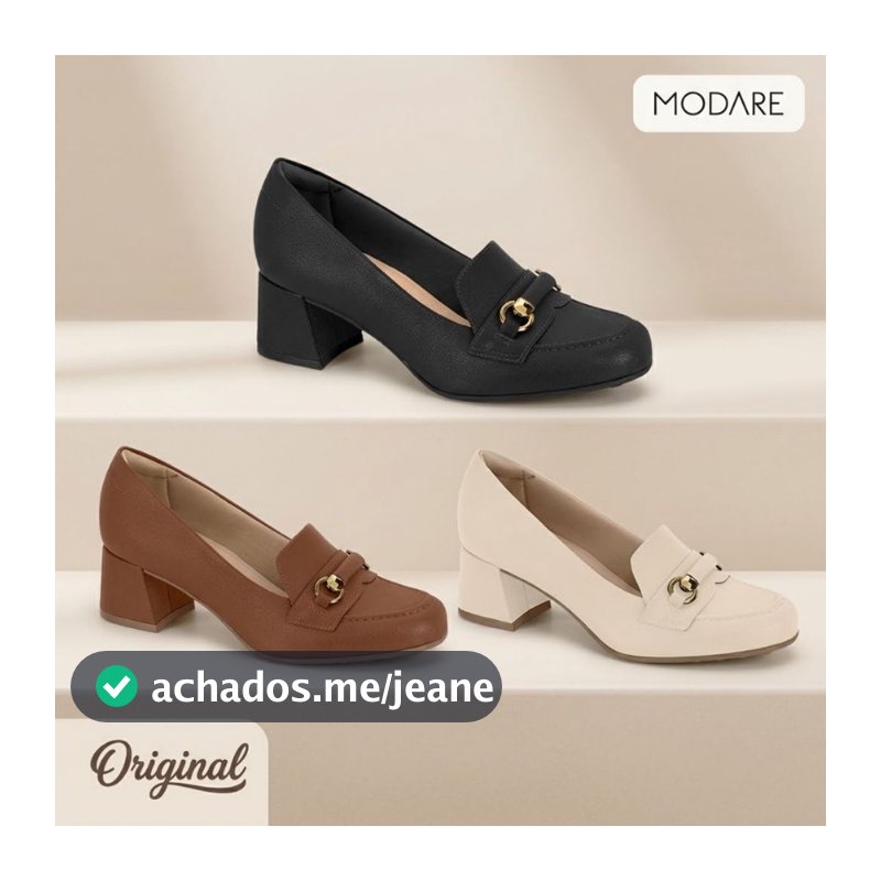Sapato Feminino Scarpin Modare Original Ortopédico Confortavel Salto Bloco