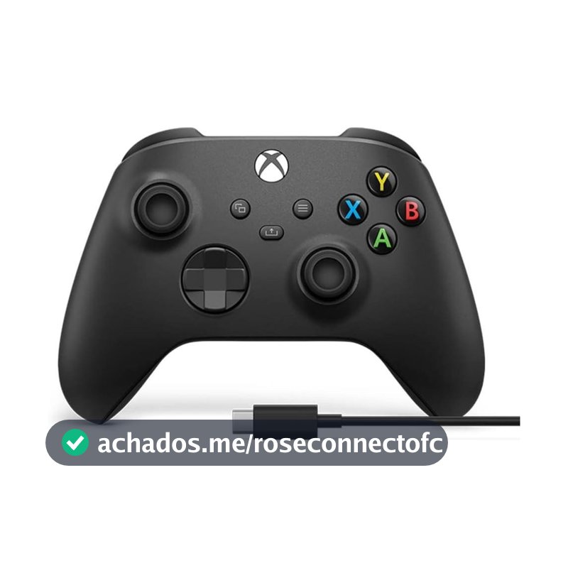 Controle para Xbox Sem Fio Preto + Cabo USB-C
