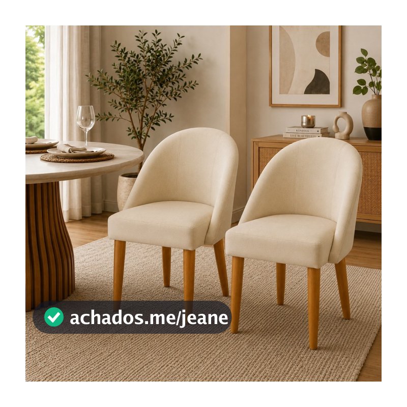 Kit Com 2 Poltronas Cadeiras Lua Confortável Pratica Recepção Atendimento Escritório Sala de Jantar