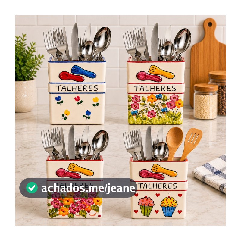 🌿 Porta Talher Decorativo 🍴 – Organização e Estilo na Cozinha
