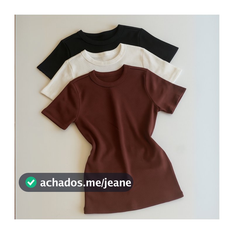 Kit 3 Blusa Feminina Canelada Ribana Blusinha Básica